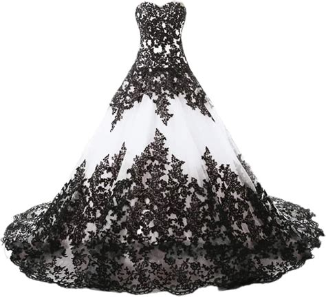 Apxpf Vintage Gothic Wedding Dress Black Appliques Prom Ball Gown In