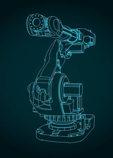 Premium Vector Industrial Robot Blueprint