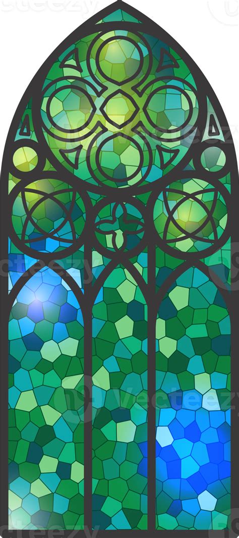 Gothic Window Vintage Stained Glass Church Frame Element Of Traditional European Architecture