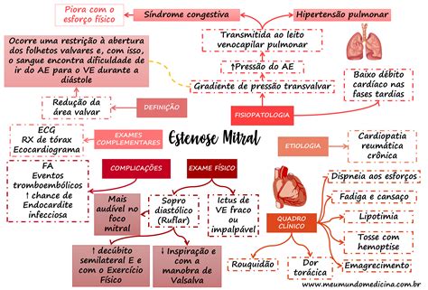 Mapa Mental Estenose Mitral Mapas Mentais Mapa Mental Sinal Vital