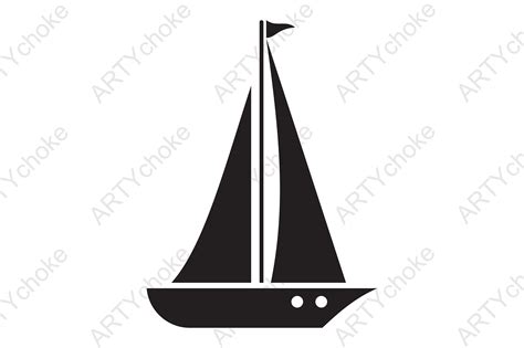 Sailboat Svg File Ready For Cricut Illustration Par Artychoke Design