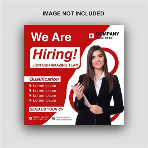 Premium Vector Vector We Are Hiring Job Vacancy Social Media Post