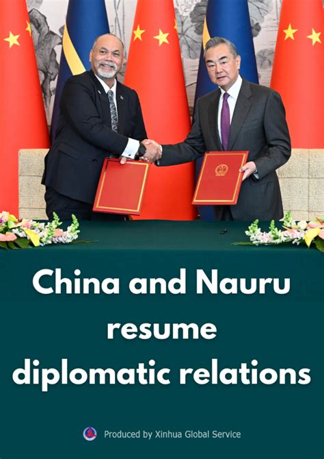 Poster China Nauru Resume Diplomatic Relations Xinhua