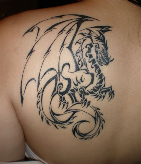 Pretty black dragon tattoo