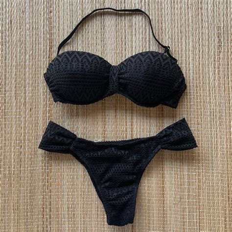 Biquínis Preto Com Bojo - Biquini Top com Bojo Renda Detalhada Preto - Dondoca Moda Feminina ...