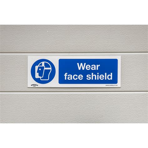 Safety Sign Wear Face Shield Ss55p1 Worksafe By Sealey