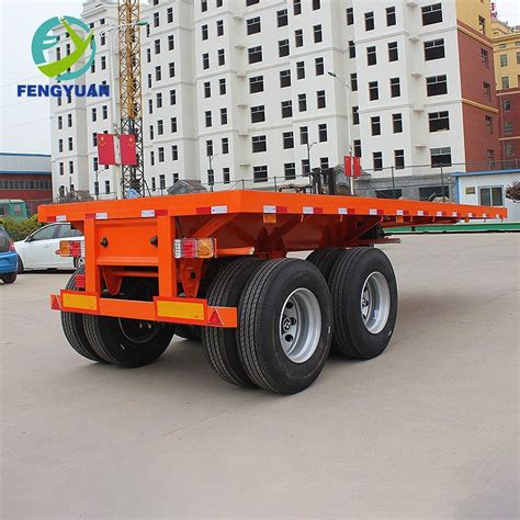 Fengyuan 2 Axles 20FT 40FT Shipping Container Flatbed Semi Trailer