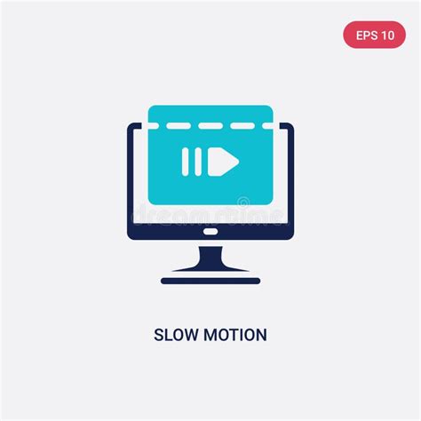 Two Color Slow Motion Vector Icon From Cinema Concept Isolated Blue