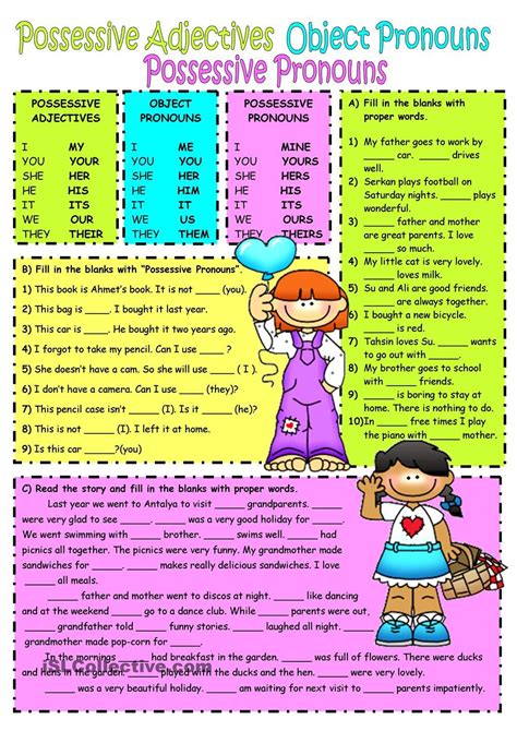 Object Pronoun Worksheets