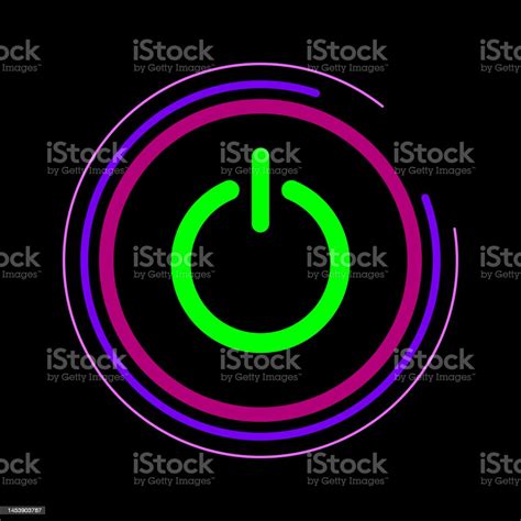 Green Switch Button On Black Background Stock Illustration Download