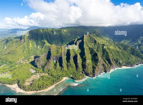 Aerial View Ke E Beach Haena Beach Tunnels Beach Kepuhi Beach Kauai