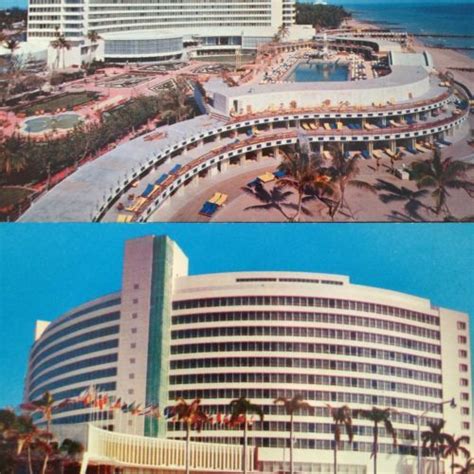 2 Miami Fontainebleau Hotel Postcards Vintage Miami Beach Florida Unused Color Ebay