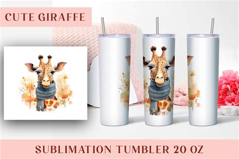 Watercolor Cute Giraffe Tumbler Wrap 20 Graphic By ElenaZlataArt