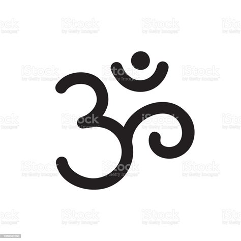 Om Aum Symbol Des Hinduismuskalligraphie Einfache Ikone Logo Des