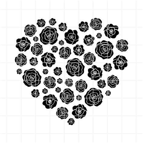 Floral Heart Svg Heart Cut File Valentines Heart Clipart Love Cricut