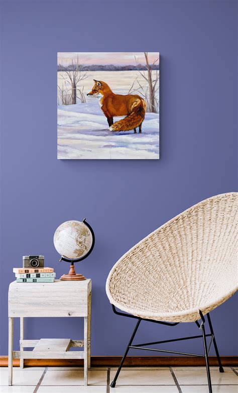 Fox Painting, Fox in Snow, Red Fox Art, Wildlife Fox Art, Fox Painting ...