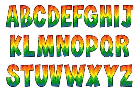 Handcrafted Rainbow Letters. Color Creative Art Typographic Design ...