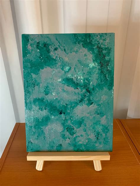 Aqua Abstract Painting Etsy