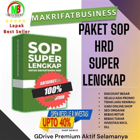 Jual Paket Sop Hrd Super Lengkap Plus Flowchat Formulir Sop Contoh