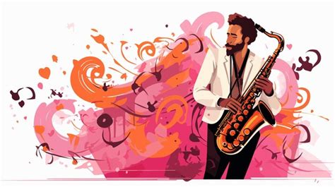 Soulful Saxophone Serenade Love Song Illustration Premium AI