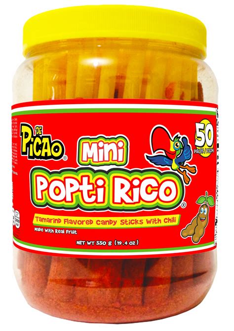 Banderillas Mini Poptirico Tamarindo Tamarind Chili Sticks 50 Mini