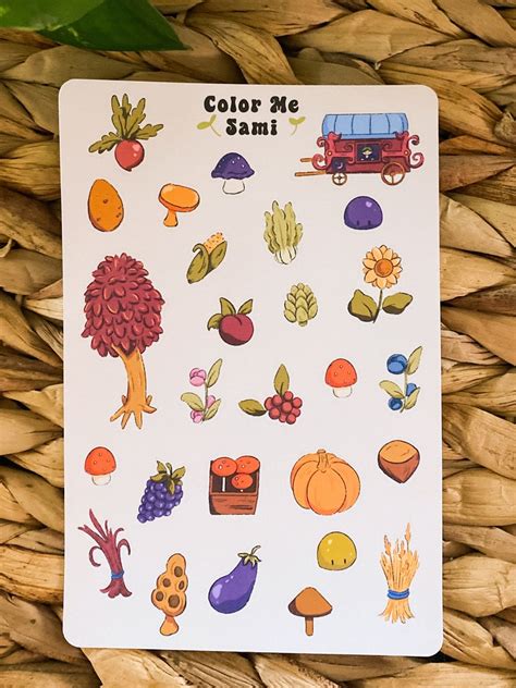 Stardew Valley Fall Sticker Sheet Bullet Journal Stickers Etsy