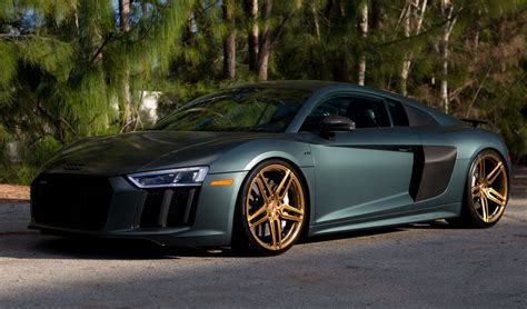 Green Matte 2017 Audi R8 V10 Plus On Vossen Wheels For Sale