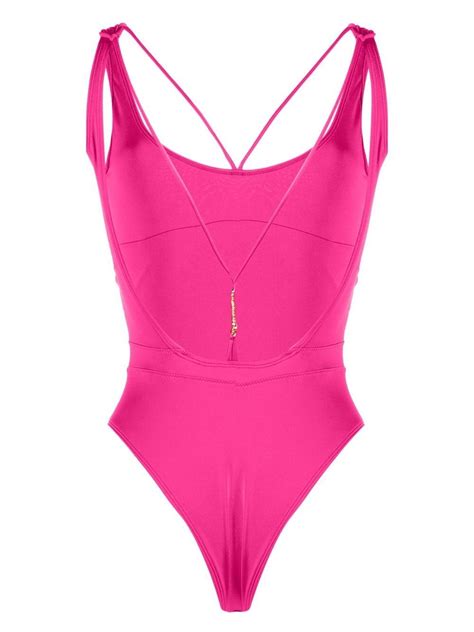 Jacquemus Le Maillot Signature Swimsuit Pink FARFETCH