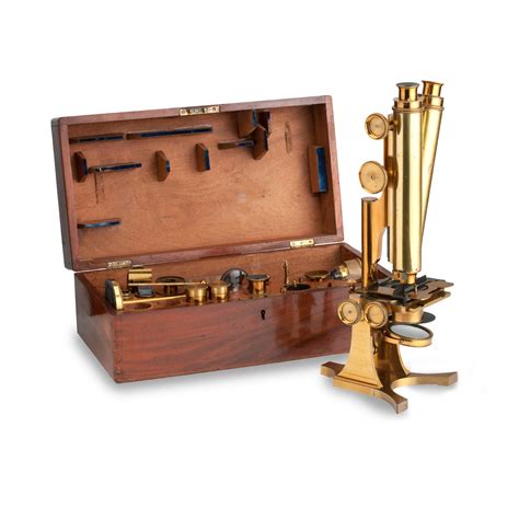 Bonhams A Smith And Beck Brass Compound Binocular Microscope English Circa 1865