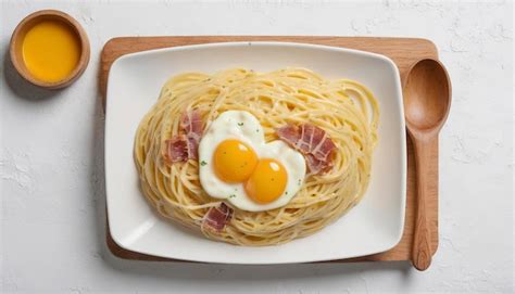 Premium Photo Classic Italian Spaghetti Pasta Alla Carbonara With Egg