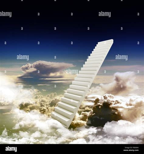 Stairway Leading Up To Bright Light Stock Photo Alamy