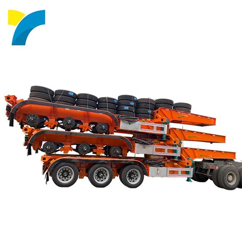 Axles Ft Ft Shipping Container Transport Skeleton Semi Truck