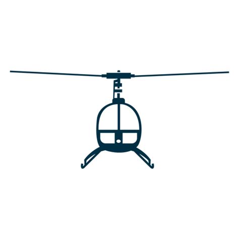 Design Png E Svg De Silhueta Dianteira Do Helicóptero De Assento único