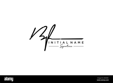 Bf Signature Logo Template Vector Hand Drawn Calligraphy Lettering