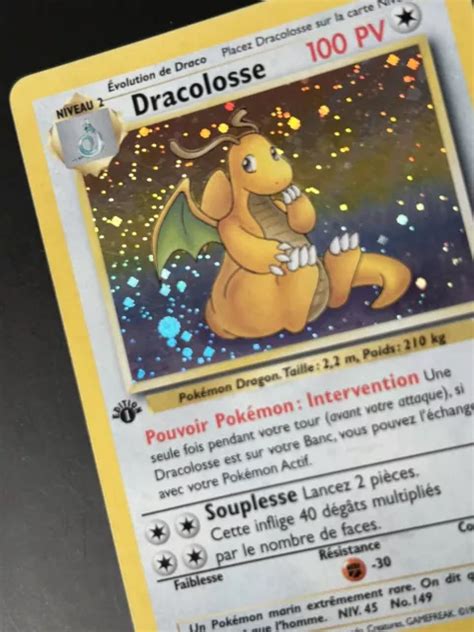 CARTE POKÉMON HOLO Dracolosse 4 62 Fossile Edition 1 Français Wizards