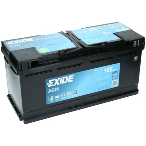 Exide Ek1050 Agm Autobatterie 12v 105ah 950aen Start Stopp 3661024036504 Ebay