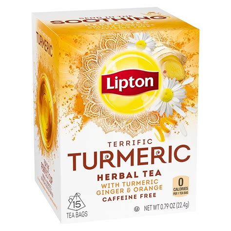 Lipton Terrific Tumeric Herbal Tea Bags Shop Tea At H E B