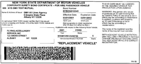 Sample Insurance Id Cards Ny Dmv