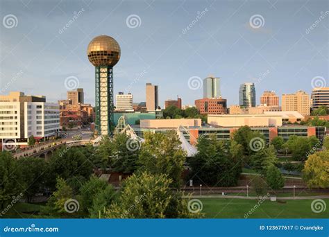 Cityscape Knoxville Tennessee With Sunsphere Tower Stock Image Image