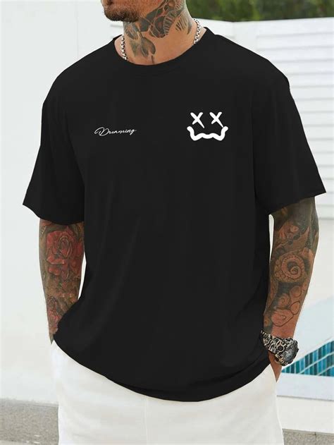 homens Camiseta expressão carta gráfica Men stylish dress Printed