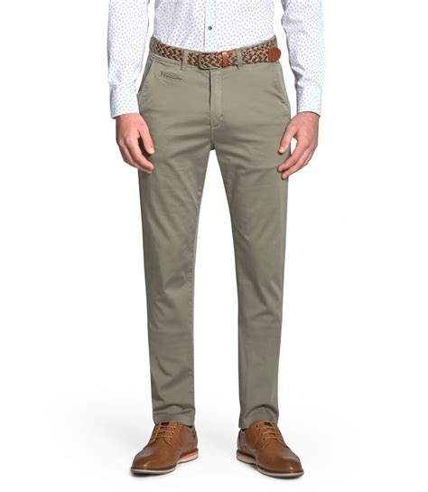 Pantalon Chino Elástico Para Hombre En Saten De Verano