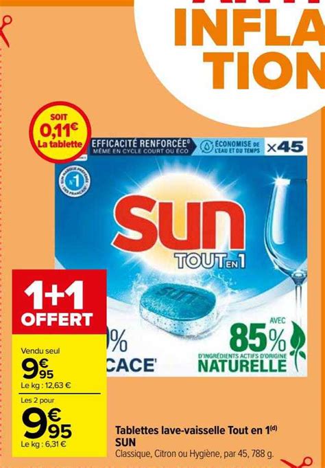 Promo Tablettes Lave Vaisselle Tout En Sun Chez Carrefour Market