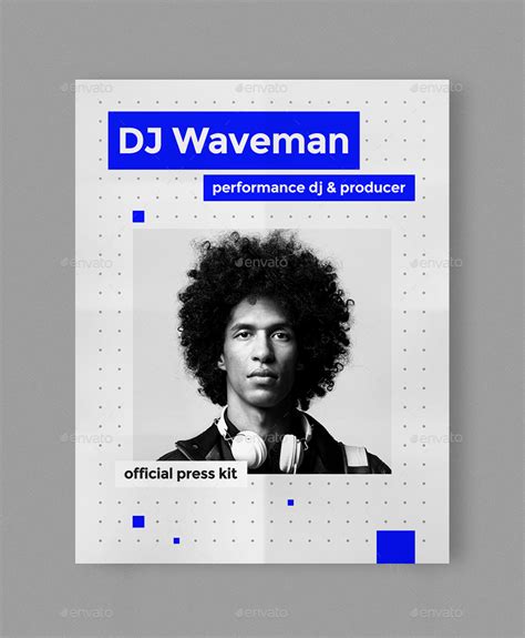 Modern Dj Press Kit Rider Resume Psd Template Print Templates