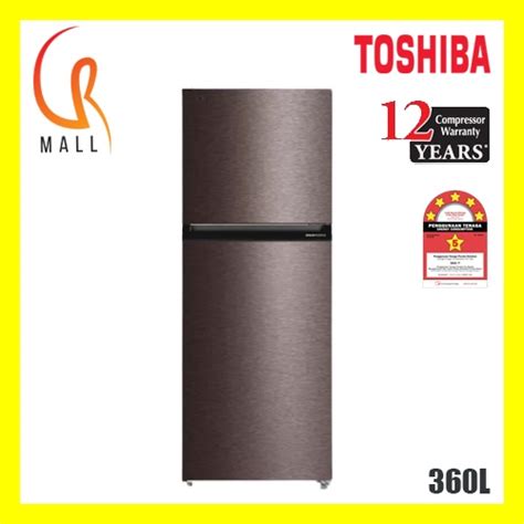 Toshiba Gr Rt416we Pmy37 360l 2 Door Inverter Refrigerator Shopee