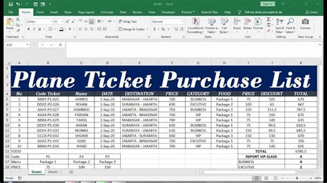 Air Ticket Format In Excel Youtube