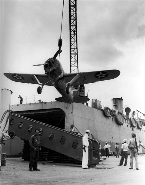 Asisbiz Brewster F2a 2p Buffalo Vmf 211 Loaded Aboard Uss Kitty Hawk