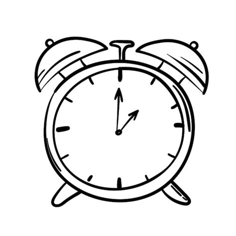 Reloj Despertador Simple Doodle Pegatina Vector Premium