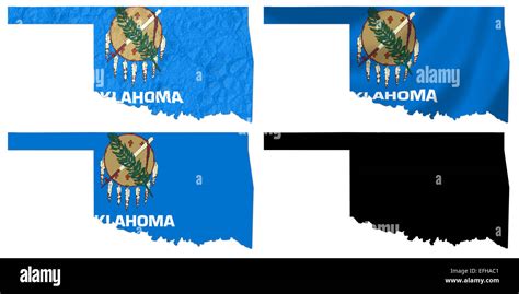 US Oklahoma state flag over map Stock Photo - Alamy