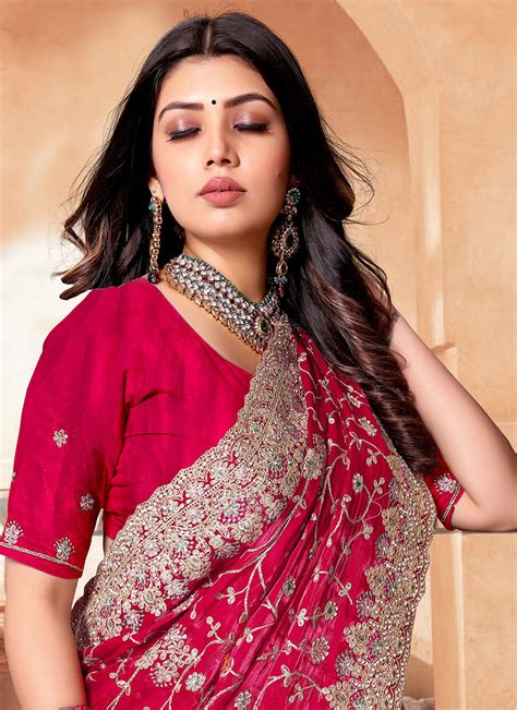 Latest Pink Sarees Designs For Women Pink Wedding Sarees