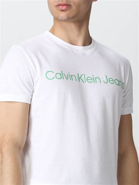 Calvin Klein Jeans T Shirt For Man White Calvin Klein Jeans T Shirt J30j3223440 Online On